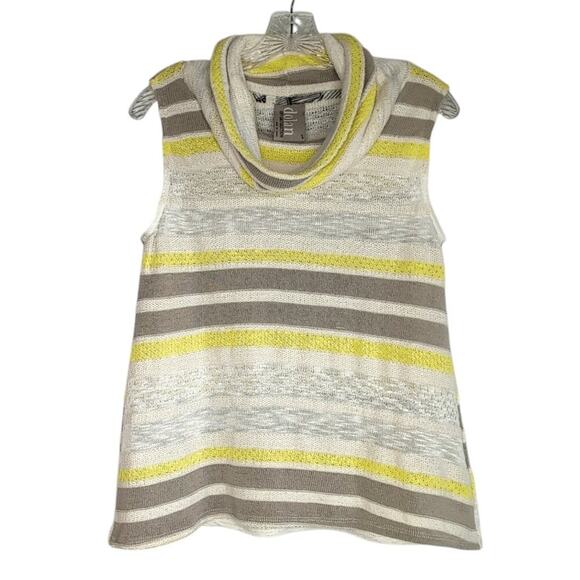 Dolan (Anthro) Left Coast Cowl Neck knit striped sleeveless top, size small - Picture 1 of 9